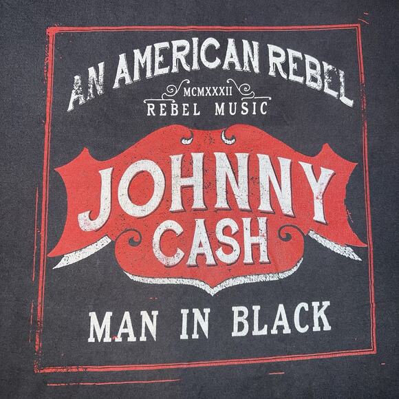 Johnny Cash Zion Rootswear American Rebel The Man in Black Mens Shirt 2XL XXL - Picture 2 of 5